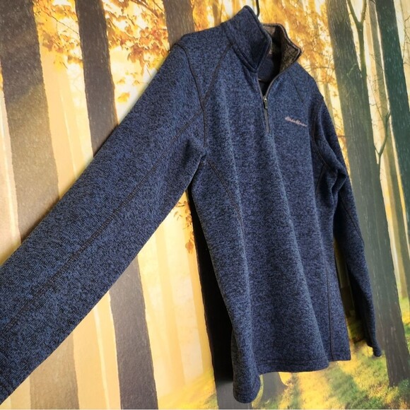 Eddie Bauer Mens Medium Radiator Fleece 1/4 Zip Pullover Sweater Blue - Picture 3 of 9
